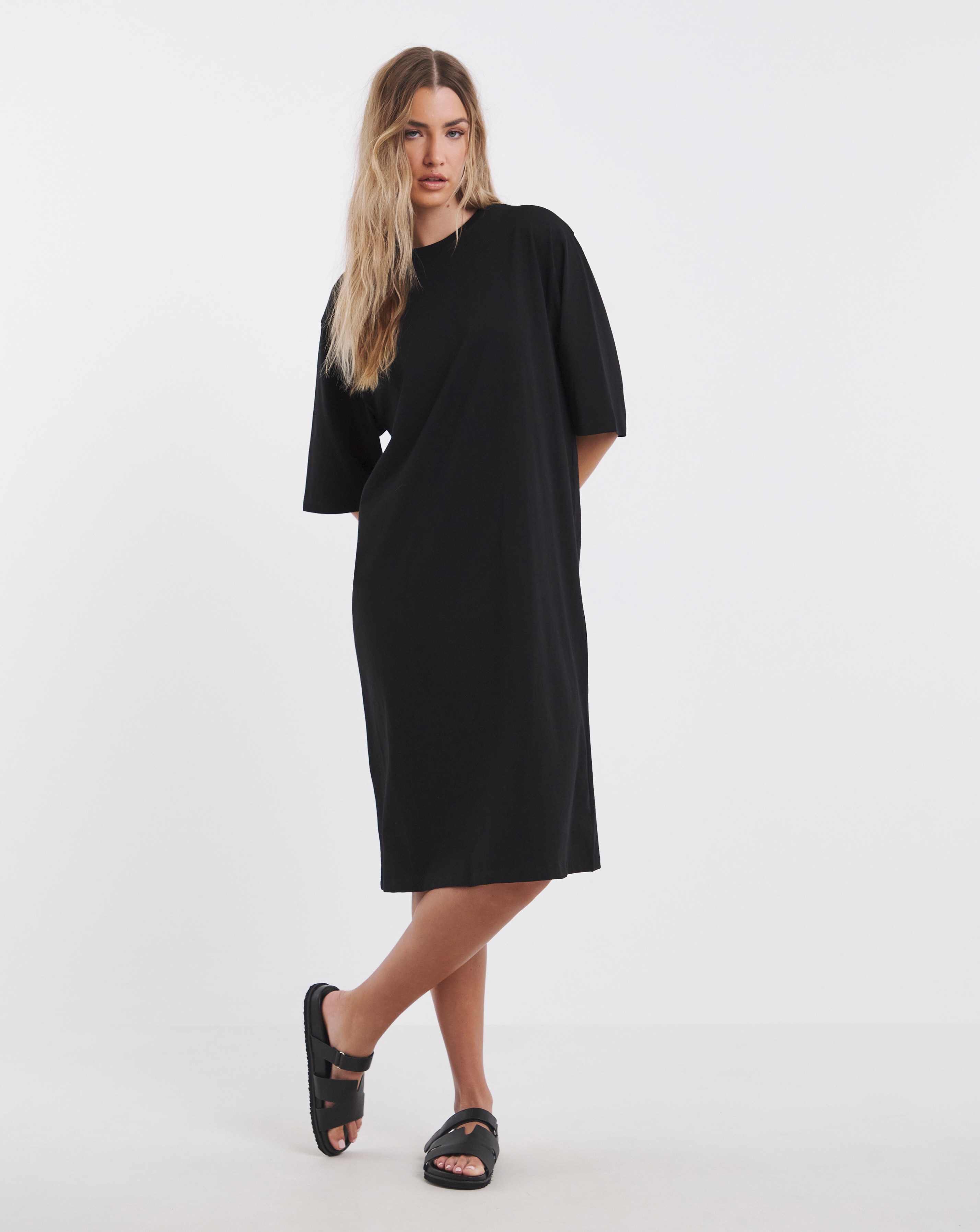 Black Midi T-Shirt Dress