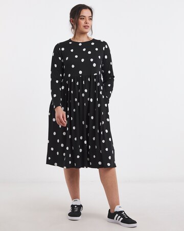 Simply Be Spot Print Supersoft Pocket Midi Dress