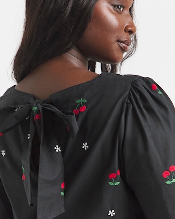Simply Be Cherry Embroidered Smock Dress