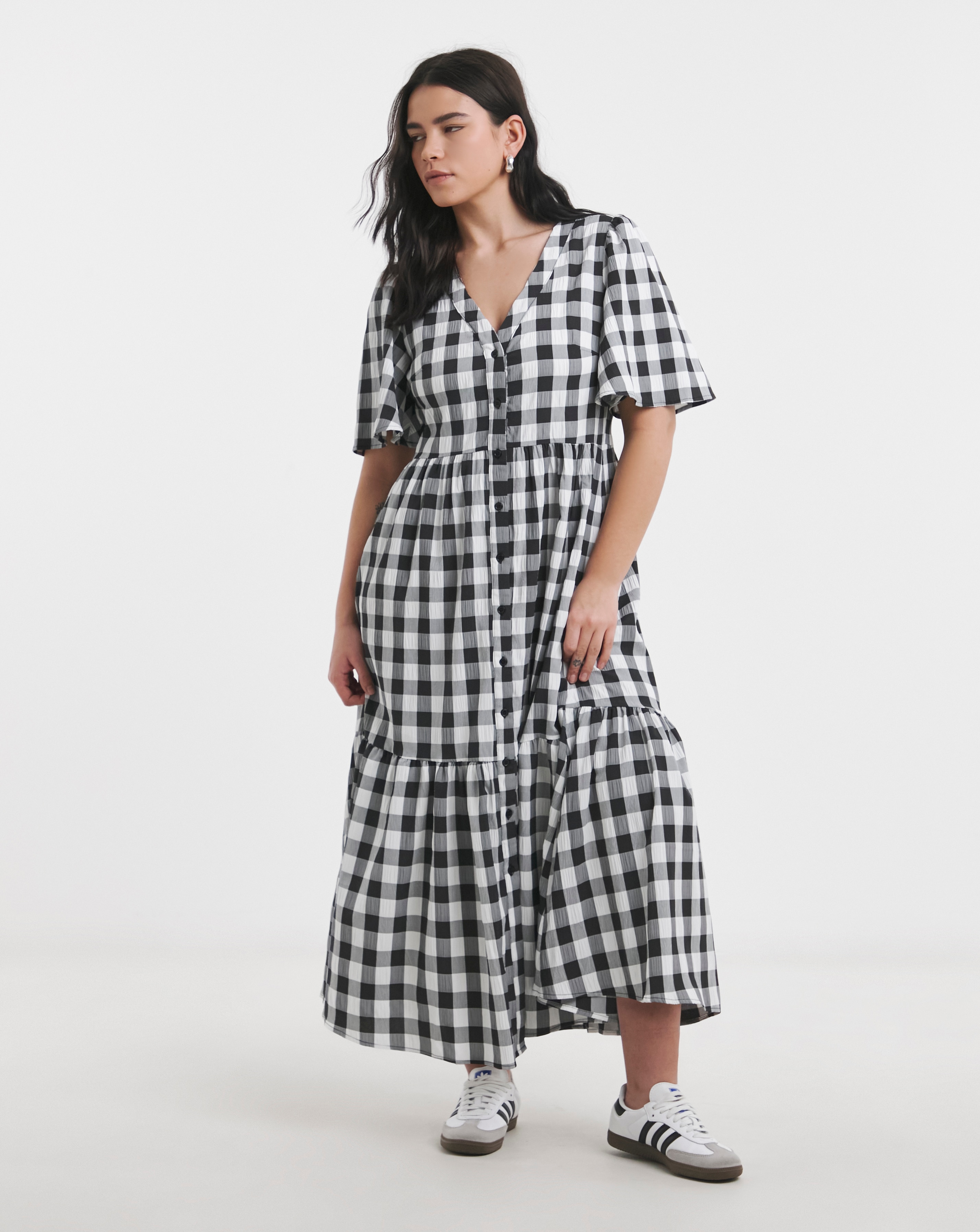 Gingham Midi Dress