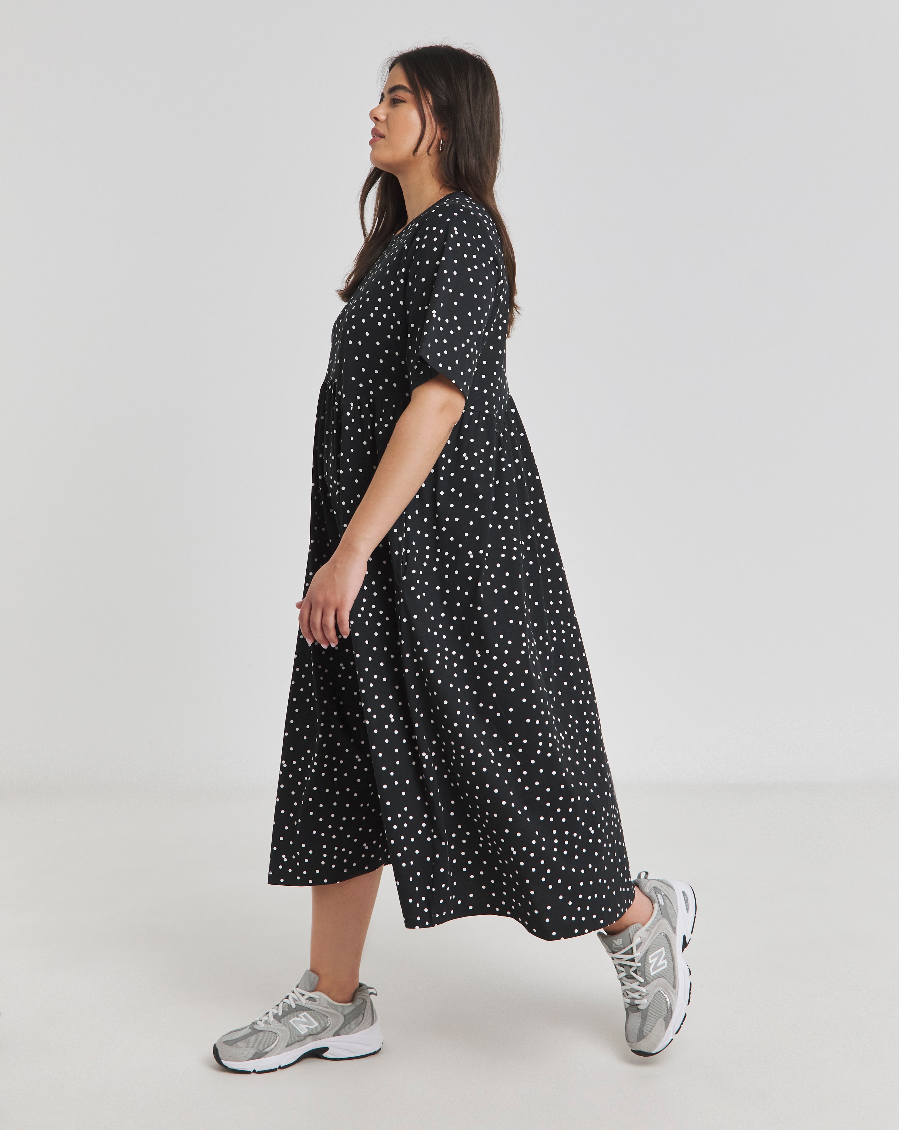 Mono Spot Jersey Smock Dress
