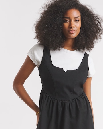 Simply Be Black Seamed Detail Utility Midi Dress