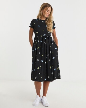 Simply Be Ditsy Floral Print Supersoft Midi Dress