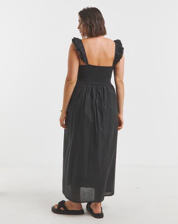 Simply Be Black Broderie Detail Midi Apron Dress