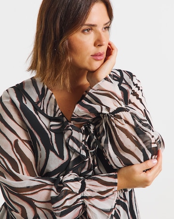 Simply Be Zebra Print Georgette Frill Skater Dress