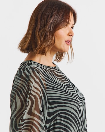 Simply Be Green Print Georgette Maxi Dress