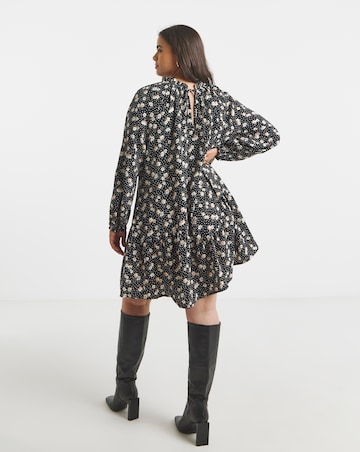 Simply Be Ditsy Print Drop Waist Smock Dress
