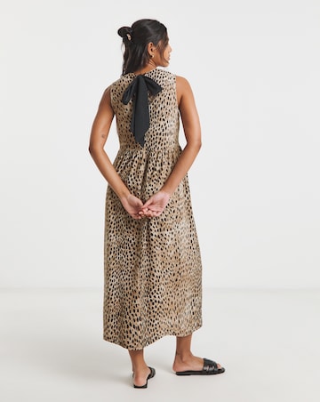 Simply Be Animal Printed Waffle Tie Back Midi Dress