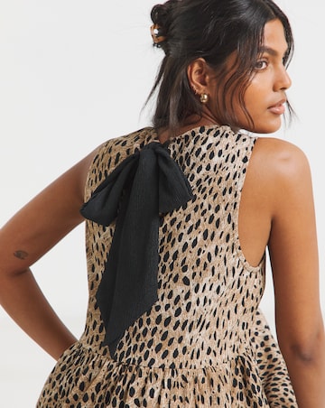Simply Be Animal Printed Waffle Tie Back Midi Dress
