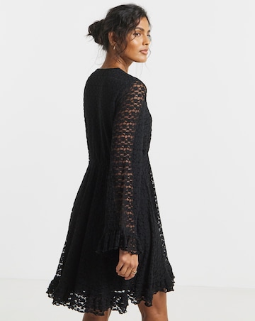 Simply Be Black Lace Skater Dress