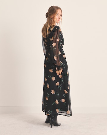 Simply Be Floral Print Georgette Frill Wrap Midi Dress