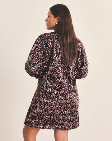 Simply Be Burgundy Velour Sequin Mini Dress