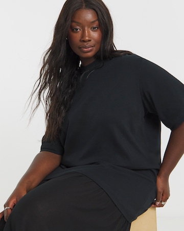 Simply Be 2 in 1 T-Shirt Sheer Hem Midi Dress