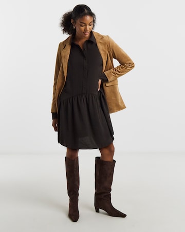 Simply Be Chocolate Drop Hem Shirt Dress