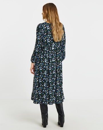 Simply Be Spot Print Supersoft Tie Neck Midi Dress