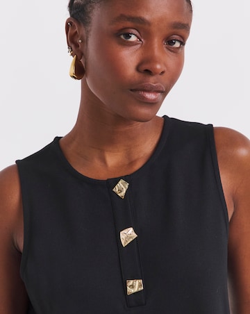 Simply Be Black Ponte Shift Dress With Drop Waist