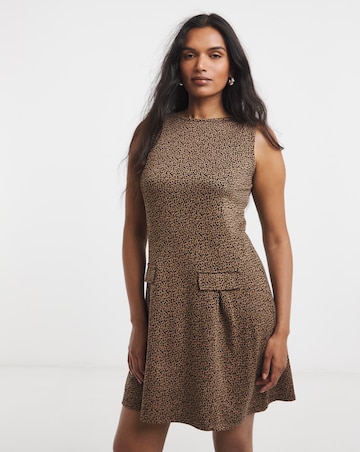 Simply Be Leopard Print Jersey Jacquard Shift Dress