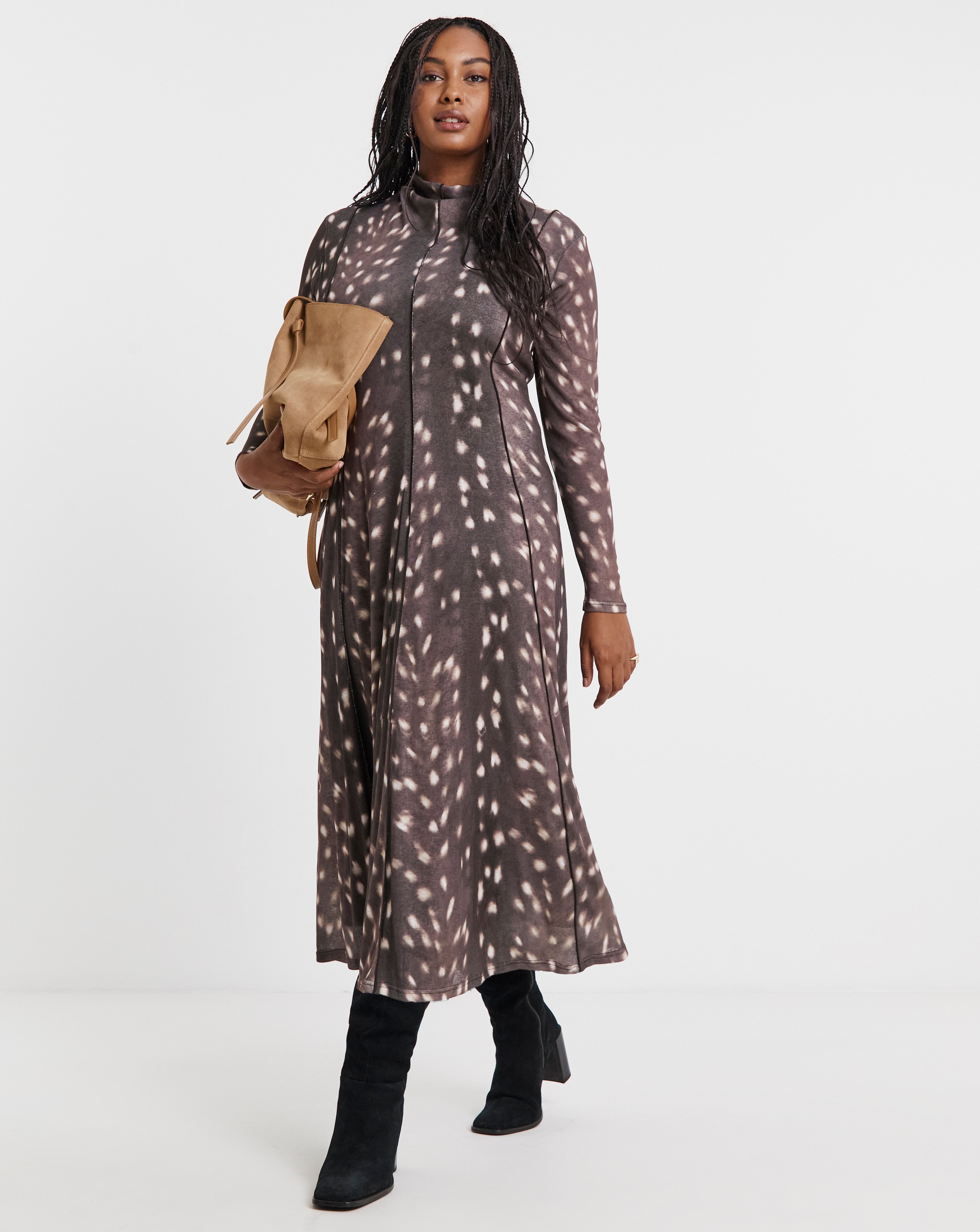 Simply Be Seamed Mesh Midi Dress