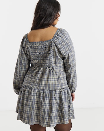 Simply Be Check Drop Waist Milkmaid Mini Dress