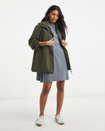 Simply Be Grey Acid Wash Cinched T-Shirt Dress