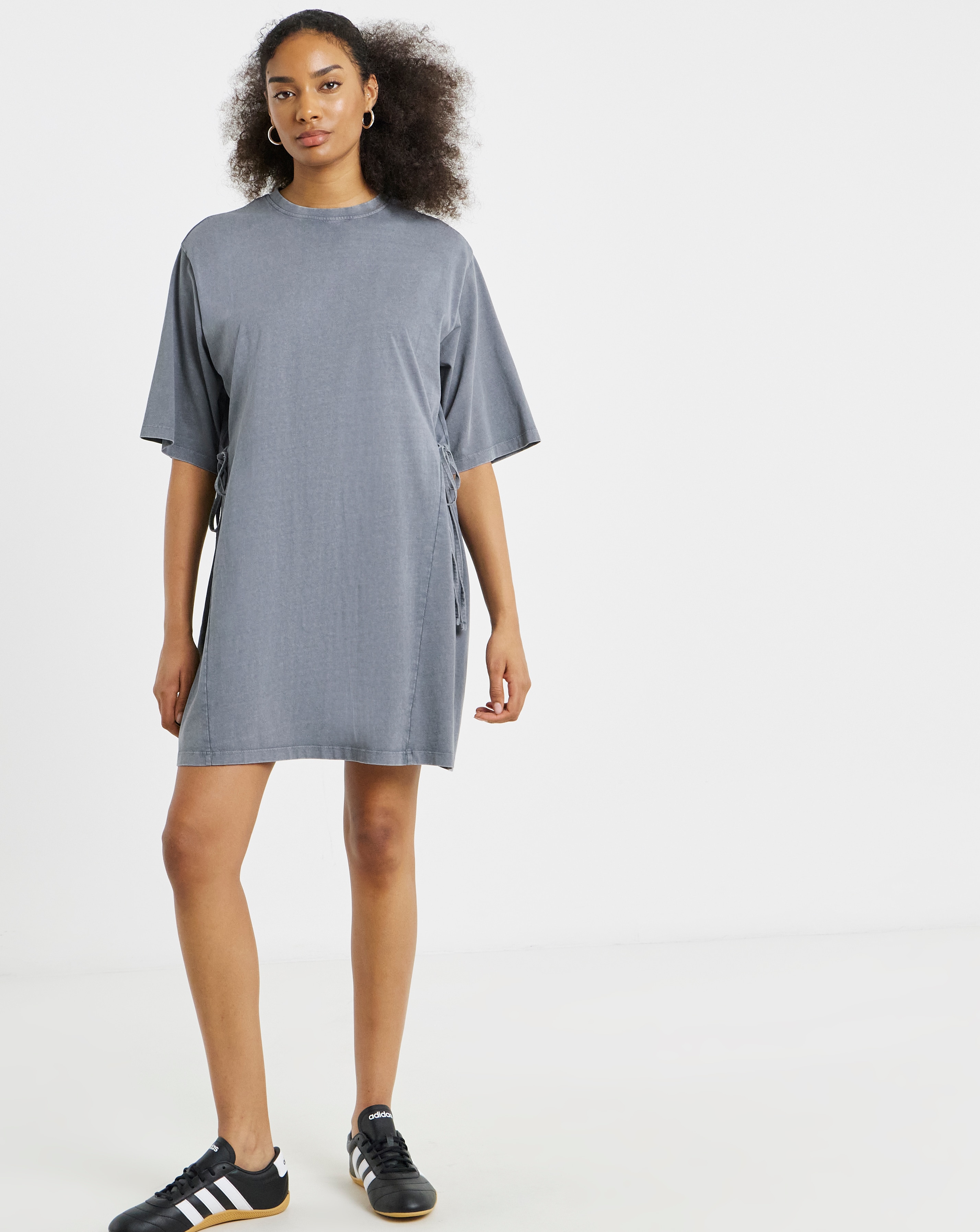 grey acid wash t shirt dress Simply Be Cinched T-Shirt t shirt dress
