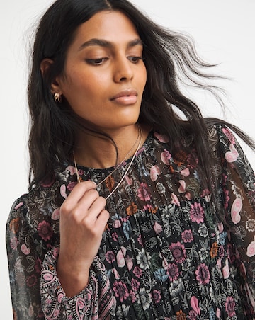 Simply Be Shirred Floral Border Print Skater Dress