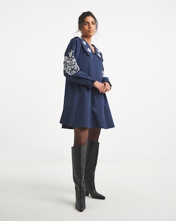Simply Be Embroidered Collar Detail Shirt Dress