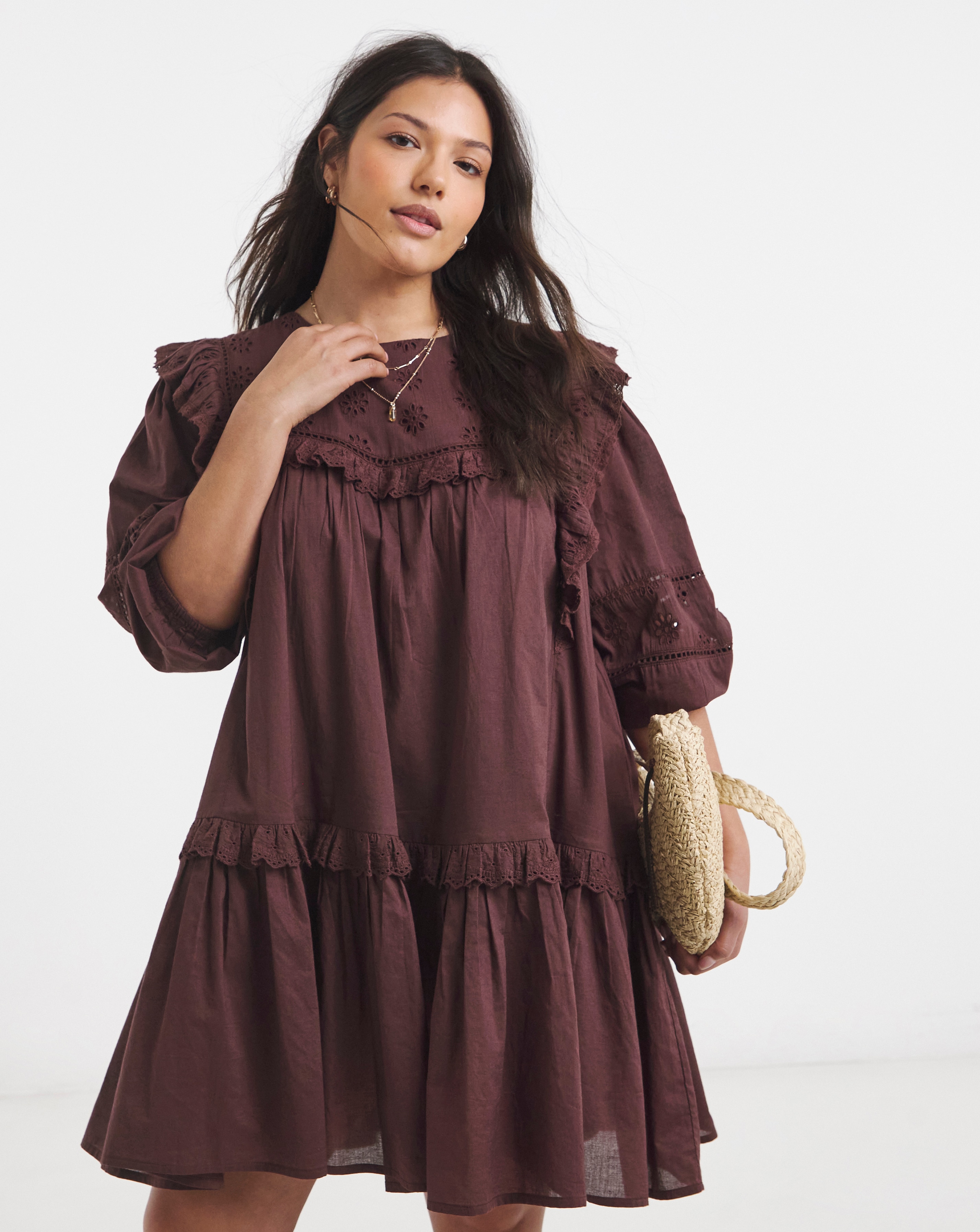 New In - Yoke Detail Smock Dress