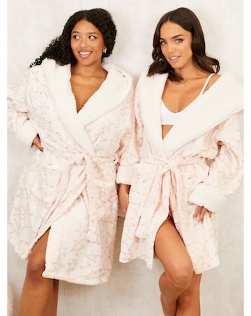 Jim Jam The label Pink Foil Star Dressing Gown