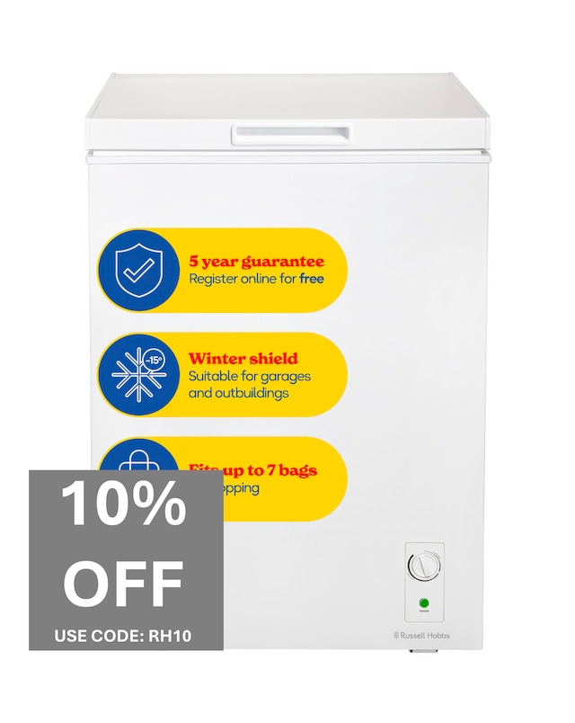 Russell Hobbs RH142CF0E1W 143L Chest Freezer - White - E Rated