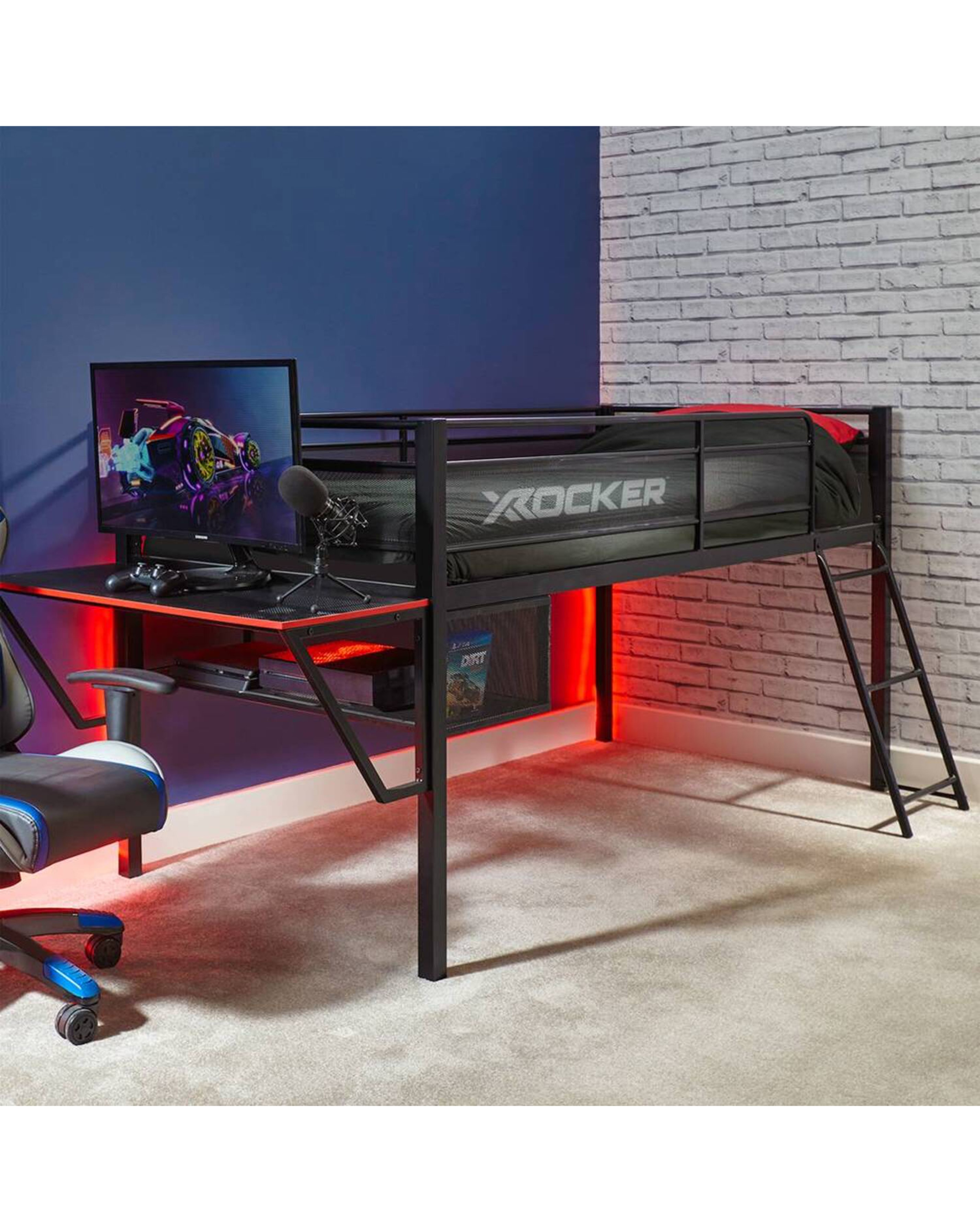 X Rocker Sanctum Mid Sleeper and Desk