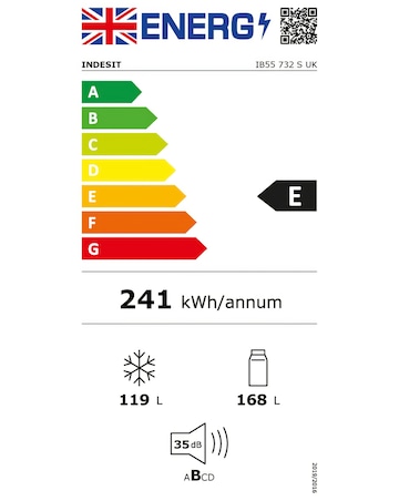 Indesit IB55732SUK 55cm Fridge Freezer Silver + Install