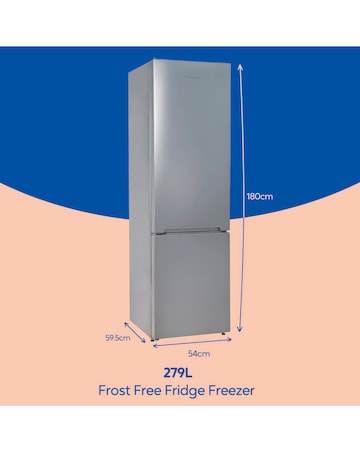 Russell Hobbs RH180FFFF1E1S Frost-free Fridge Freezer Silver + Install