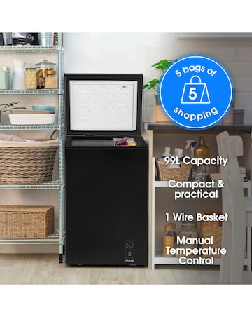 Abode A99CF0E1B Chest Freezer 99L Black + Install
