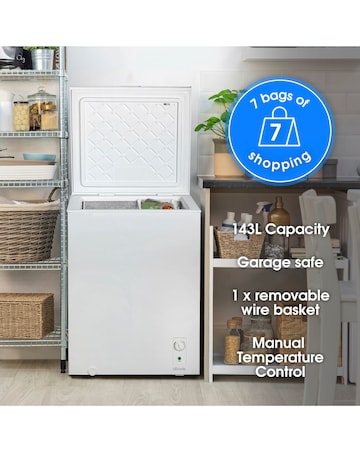 Abode A142CF0E1W Chest Freezer 142L White + Install