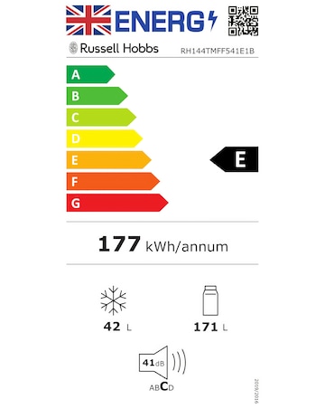 Russell Hobbs RH144TMFF541E1B Frost-Free Fridge Freezer Black + Install