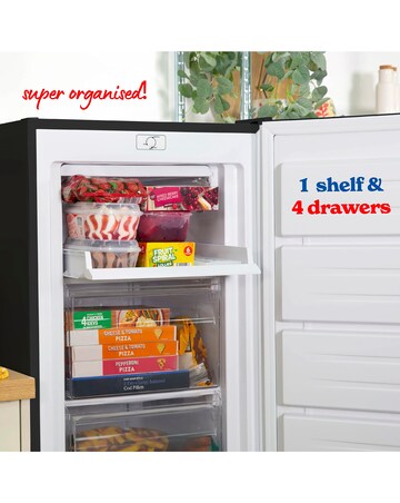 Russell Hobbs RH143FZ552E1B 143cm High Small Upright Freezer - Black + Install