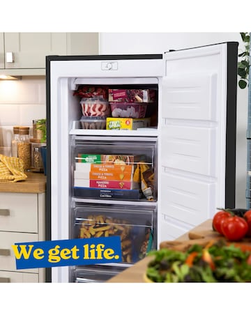 Russell Hobbs RH143FZ552E1B 143cm High Small Upright Freezer - Black + Install