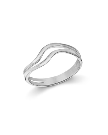 Sterling Silver Double Wave Ring