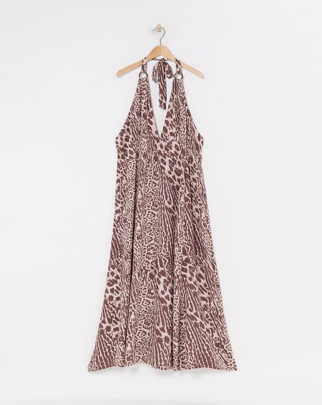 Figleaves Curve Kalahari Leopard Print Maxi Beach Dress