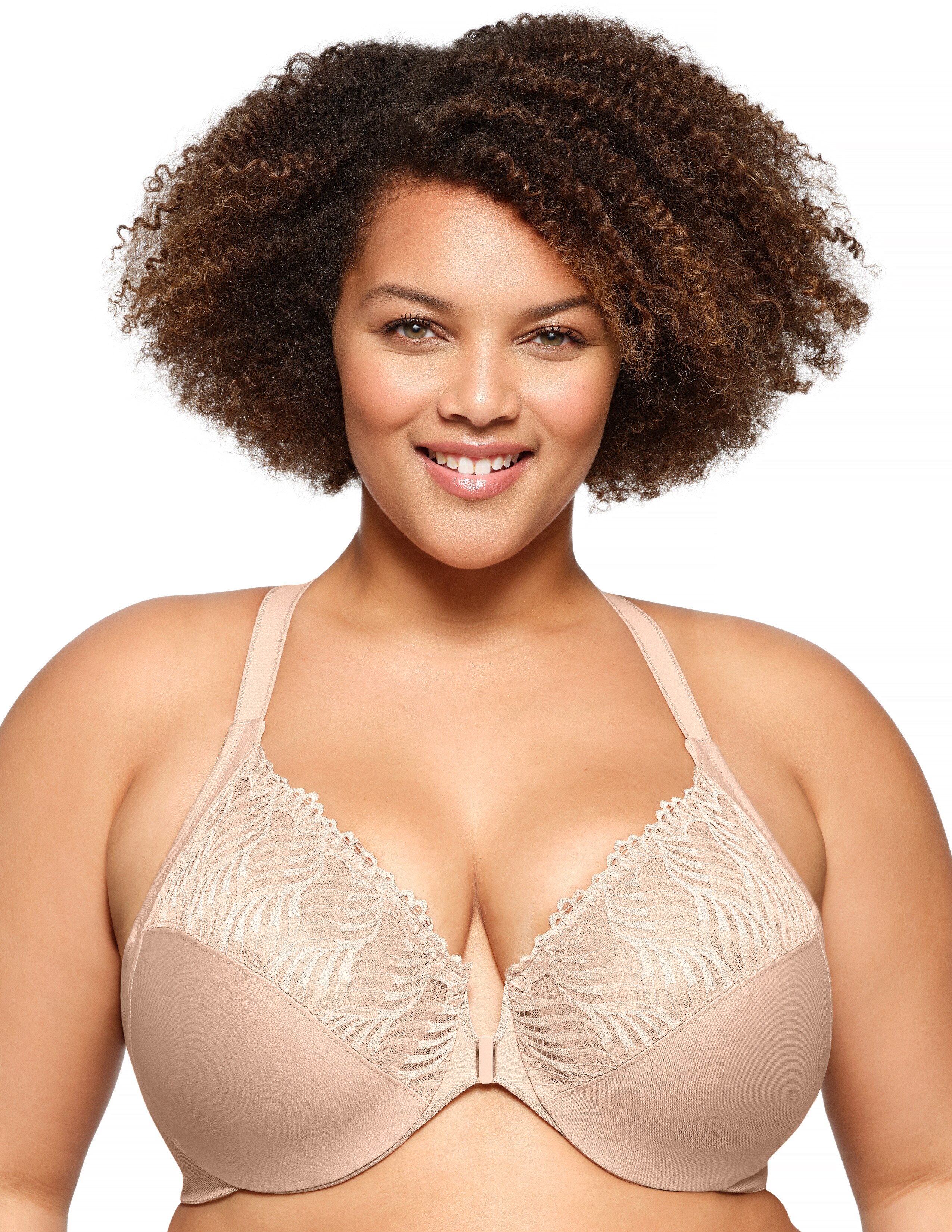 Glamorise Plus Size Front-Close T-Back WonderWire 1246