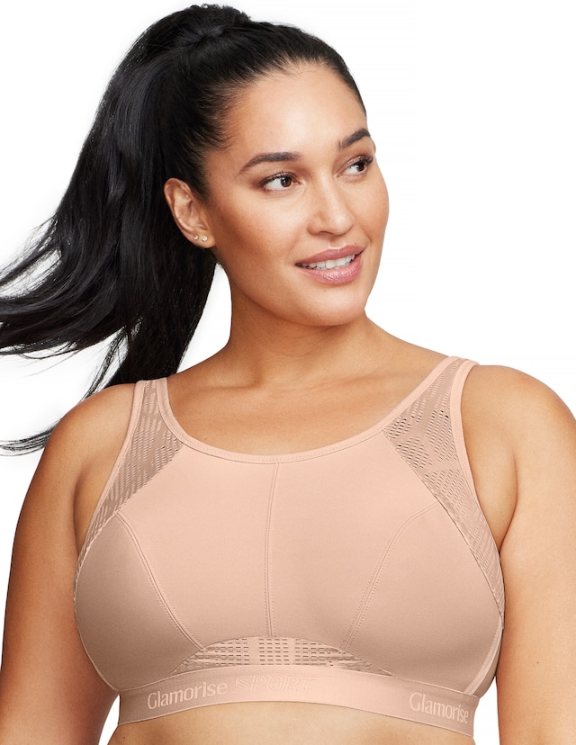 Glamorise Plus Size No-Sweat Mesh Sports Bra 1068