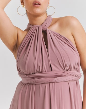 Pink Multi-Ways To Wear Maxi Bridesmaid Dress