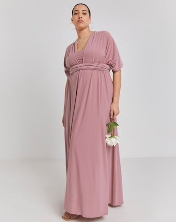 Pink Multi-Ways To Wear Maxi Bridesmaid Dress