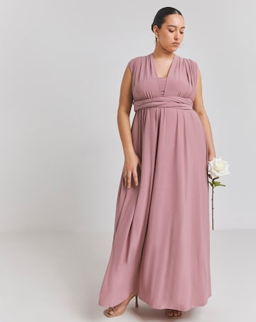 Pink Multi-Ways To Wear Maxi Bridesmaid Dress