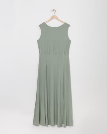 Simply Be Sage Cowl Back Maxi Bridesmaid Dress With Side Split
