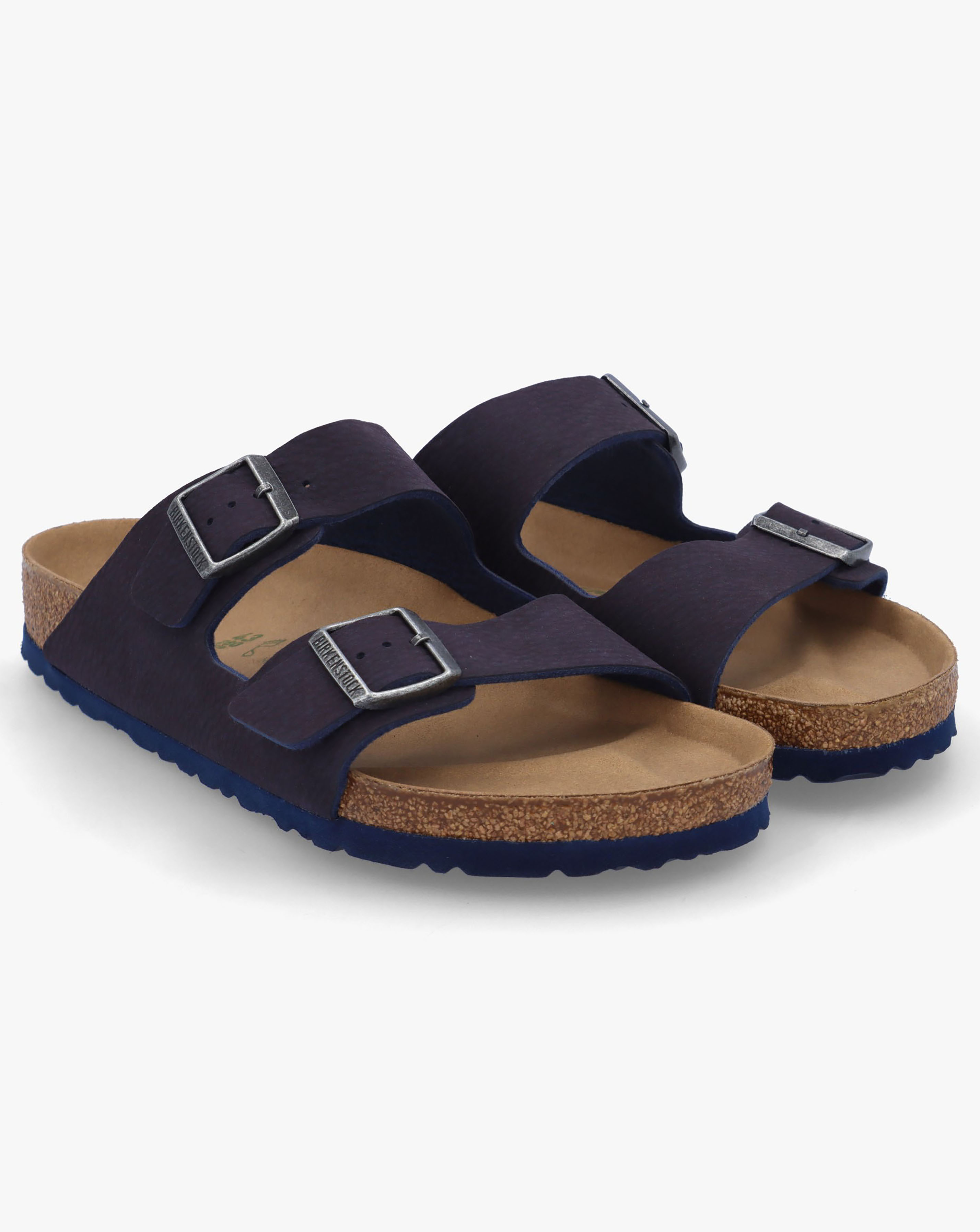 Birkenstock Men's Arizona Indigo Blue Birko-Flor Two Bar Mules