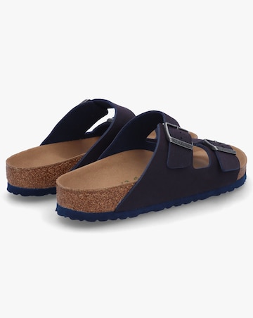 Birkenstock Men's Arizona Indigo Blue Birko-Flor Two Bar Mules Standard Fit