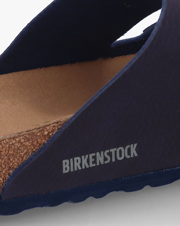 Birkenstock Men's Arizona Indigo Blue Birko-Flor Two Bar Mules Standard Fit