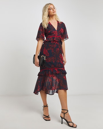 Hope & Ivy Cut Out Back Neck Vee Neck Dress